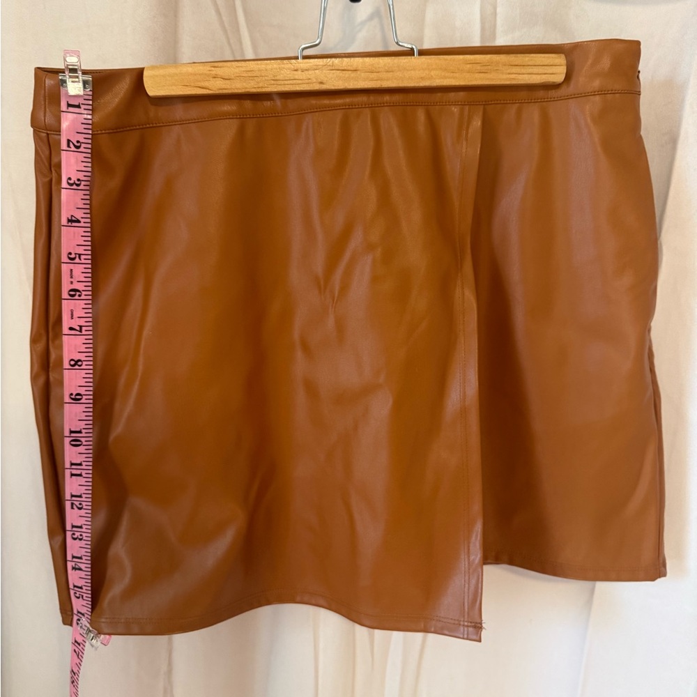 a new day Faux Leather Mini Skirt in Cognac Brown
